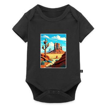 Monument Valley Arizona Vintage Reiseposter WPA - Baby Premium Kurzarmbody - Schwarz - Vorne