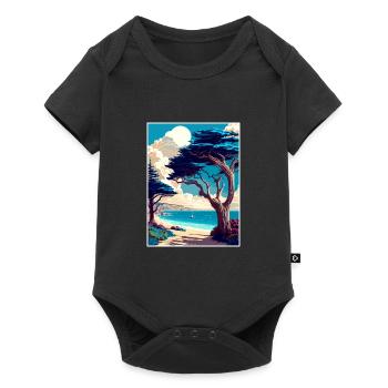 Monterey Bay Californie Vintage voyage affiche WPA - Body à manches courtes Premium Bébé - noir - Devant