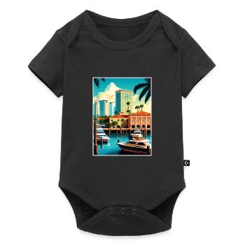 Fort Lauderdale Florida Vintage Travel Poster WPA - Baby Premium short-sleeve bodysuit - black - Front