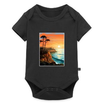 Sunset Cliffs Californie Vintage voyage affiche WPA - Body à manches courtes Premium Bébé - noir - Devant