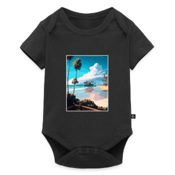Pacific Beach Kalifornien Vintage Reiseposter WPA - Baby Premium Kurzarmbody - Schwarz - Vorne