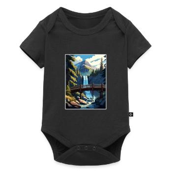 Cascade Falls California Vintage Travel Poster WPA - Baby Premium short-sleeve bodysuit - black - Front