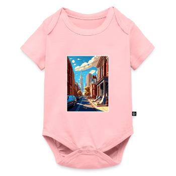Philadelphia Pennsylvania Vintage Travel Poster - Baby Premium short-sleeve bodysuit - rose - Front
