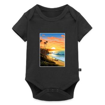 Orange County Kalifornien Vintage Reiseposter WPA - Baby Premium Kurzarmbody - Schwarz - Vorne