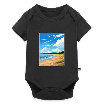 Anchor Point Beach Alaska Affiche de voyage Vintage - Body à manches courtes Premium Bébé - noir - Devant
