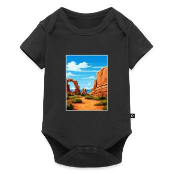 Parc national des Arches Utah Affiche de voyage Vintage - Body à manches courtes Premium Bébé - noir - Devant