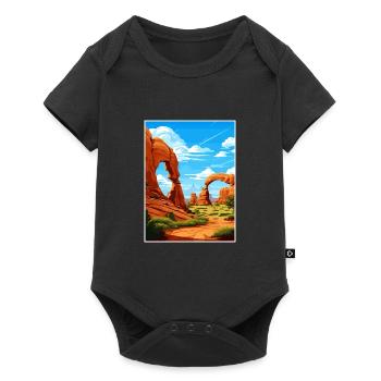 Parc national des Arches Utah Affiche de voyage Vintage - Body à manches courtes Premium Bébé - noir - Devant