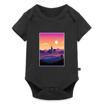 Los Angeles California Deco Vintage Travel Poster - Baby Premium short-sleeve bodysuit - black - Front