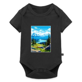 Jasper National Park Kanada Vintage Reiseposter - Baby Premium Kurzarmbody - Schwarz - Vorne