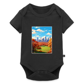 Central Park New York State Vintage-Reiseposter - Baby Premium Kurzarmbody - Schwarz - Vorne