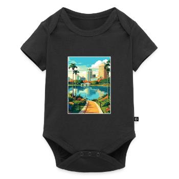 Orlando Beach Floride Vintage voyage affiche WPA - Body à manches courtes Premium Bébé - noir - Devant