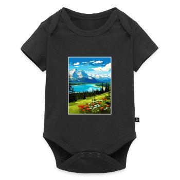 Jasper National Park Kanada Vintage Reiseposter - Baby Premium Kurzarmbody - Schwarz - Vorne