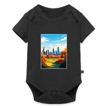 Central Park New York State Vintage-Reiseposter - Baby Premium Kurzarmbody - Schwarz - Vorne