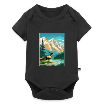 Jasper National Park Kanada Vintage Reiseposter - Baby Premium Kurzarmbody - Schwarz - Vorne