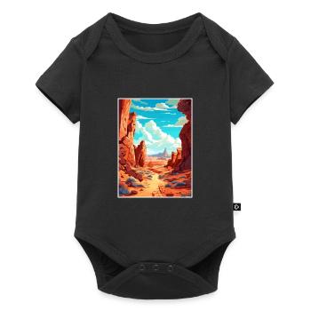 Affiche de voyage de la vallée du feu du parc d’État du Nevada - Body à manches courtes Premium Bébé - noir - Devant