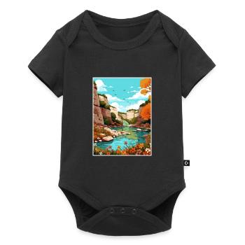 Parc d’État de la rivière Guadalupe Texas affiche de voyage - Body à manches courtes Premium Bébé - noir - Devant