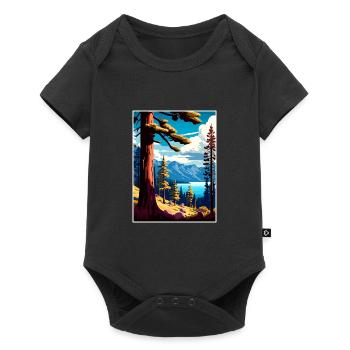 Tahoe National Forest California Travel Poster - Baby Premium short-sleeve bodysuit - black - Front