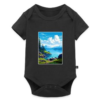 Kenai Fjords Nationalpark Alaska Reiseposter - Baby Premium Kurzarmbody - Schwarz - Vorne