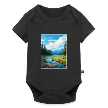 Jasper National Park Kanada Vintage Reiseposter - Baby Premium Kurzarmbody - Schwarz - Vorne