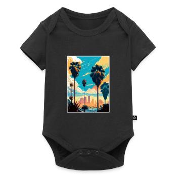 Los Angeles California Deco Vintage Travel Poster - Baby Premium short-sleeve bodysuit - black - Front