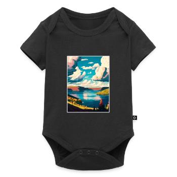 Finger Lakes New York State Vintage Travel Poster - Baby Premium short-sleeve bodysuit - black - Front