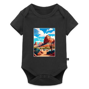 Red Rock State Park Arizona Affiche de voyage Vintage - Body à manches courtes Premium Bébé - noir - Devant