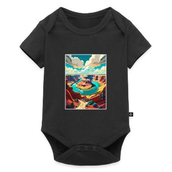 Affiche de voyage Vintage du parc national de Horseshoe Bend - Body à manches courtes Premium Bébé - noir - Devant