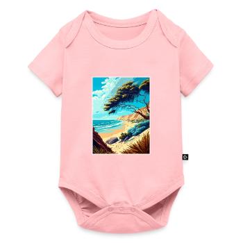Carpinteria Bluffs Californie affiche de voyage - Body à manches courtes Premium Bébé - rose - Devant