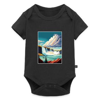 Niagara Falls New York State Vintage-Reiseposter - Baby Premium Kurzarmbody - Schwarz - Vorne