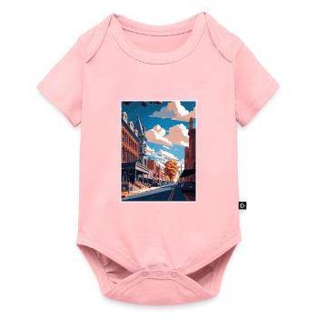Lancaster County Pennsylvania Travel Poster - Baby Premium short-sleeve bodysuit - rose - Front