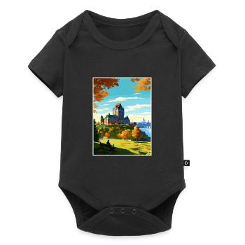 Affiche de voyage Fairmont Le Château Frontenac - Body à manches courtes Premium Bébé - noir - Devant