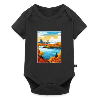 Niagara Falls New York State Vintage-Reiseposter - Baby Premium Kurzarmbody - Schwarz - Vorne