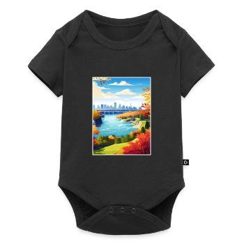 Niagara Falls New York State Vintage-Reiseposter - Baby Premium Kurzarmbody - Schwarz - Vorne