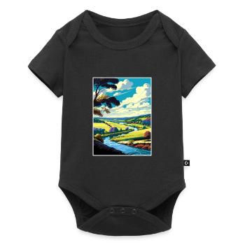 Brandywine Valley Pennsylvanie affiche de voyage - Body à manches courtes Premium Bébé - noir - Devant