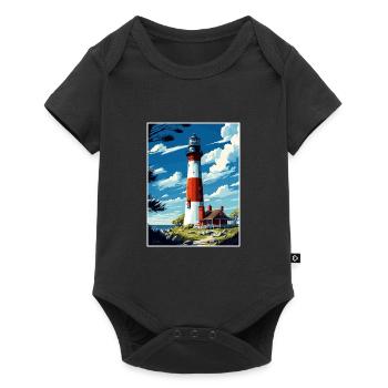 Long Island New York State Vintage Travel Poster - Baby Premium short-sleeve bodysuit - black - Front