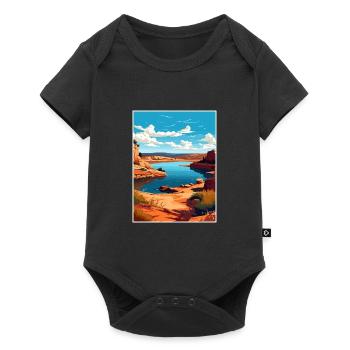 Possum Kingdom Lake Texas Vintage Travel Poster - Baby Premium short-sleeve bodysuit - black - Front