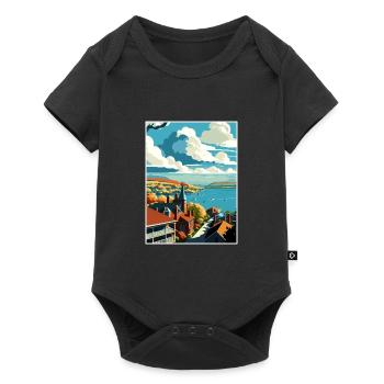 Canandaigua New York State Vintage Travel Poster - Baby Premium short-sleeve bodysuit - black - Front