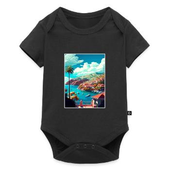 Catalina Island Californie Vintage affiche de voyage - Body à manches courtes Premium Bébé - noir - Devant