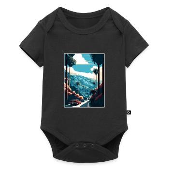 Hollywood California Hills Vintage Reiseposter - Baby Premium Kurzarmbody - Schwarz - Vorne