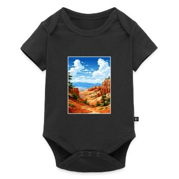 Parc national de Bryce Canyon Vintage voyage affiche - Body à manches courtes Premium Bébé - noir - Devant