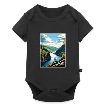 Delaware Water Gap Pennsylvania Reiseposter - Baby Premium Kurzarmbody - Schwarz - Vorne