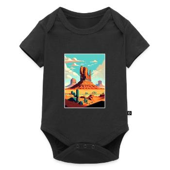 Monument Valley Arizona Wüste Reiseposter - Baby Premium Kurzarmbody - Schwarz - Vorne
