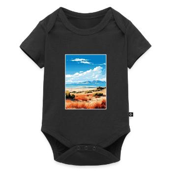Parc d’État d’Antelope Island Utah affiche de voyage - Body à manches courtes Premium Bébé - noir - Devant