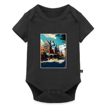 Saratoga Springs New York State Travel Poster - Baby Premium short-sleeve bodysuit - black - Front