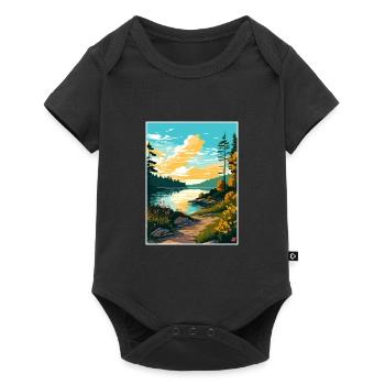 Lac Wallenpaupack Pennsylvanie affiche de voyage - Body à manches courtes Premium Bébé - noir - Devant