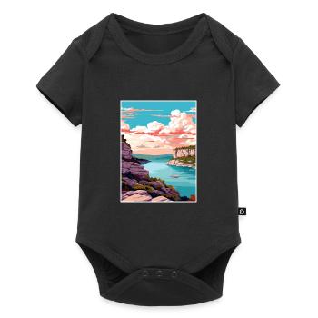 Mont Bonnell Texas Vintage voyage affiche Souvenir - Body à manches courtes Premium Bébé - noir - Devant
