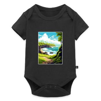 Waianapanapa Hawaï Vintage voyage affiche Souvenir - Body à manches courtes Premium Bébé - noir - Devant