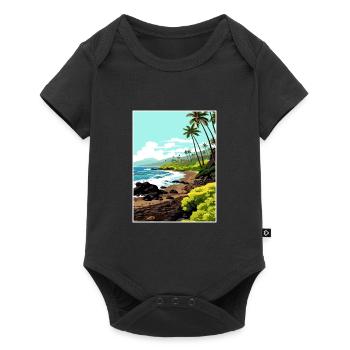 Waianapanapa Hawaï Vintage voyage affiche Souvenir - Body à manches courtes Premium Bébé - noir - Devant