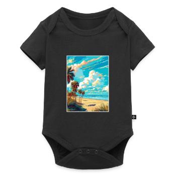 Cocoa Beach Florida Vintage Reiseposter Souvenir - Baby Premium Kurzarmbody - Schwarz - Vorne
