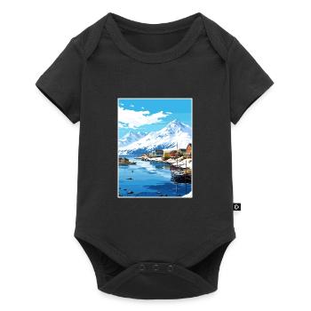 Dutch Harbor Alaska Vintage Reiseposter Souvenir - Baby Premium Kurzarmbody - Schwarz - Vorne
